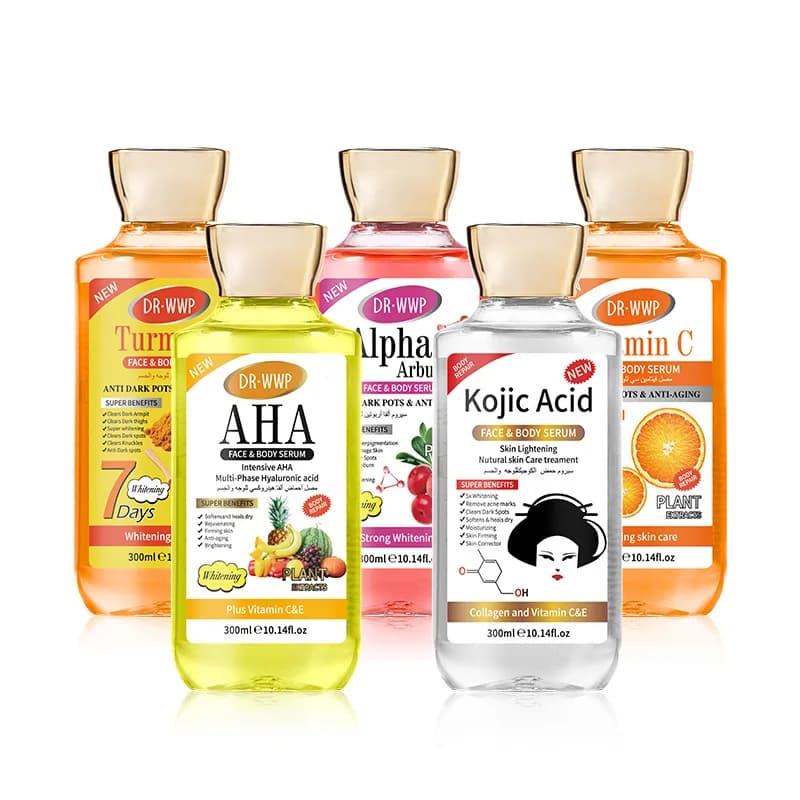 AHA Face & Body Serum 300ml Arbutin Vitamin C Anti‑Wrinkle Face Toner Retinol Whitening Hydrating Anti‑Aging Facial Essence