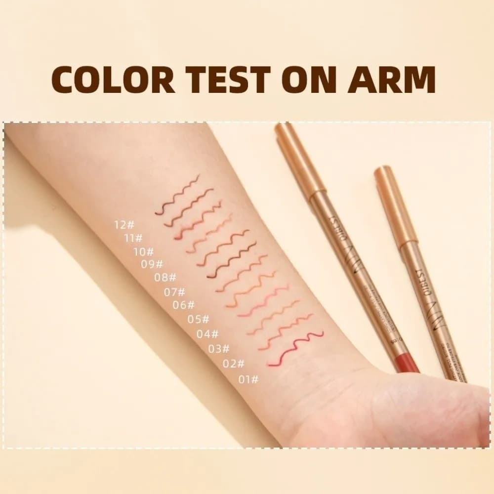 New 12 Colors Lip Pencils Long Lasting Waterproof Matte Lip Liner Smudge-Proof Non-stick Lip Liner Makeup Pen Makeup Set