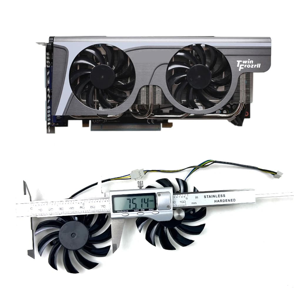 NUOVA Ventola Di Raffreddamento 75mm 4pin PLD08010S12HH Per MSI GTX 460 560 570 Twin frozr ii Zotac GTX770 Ventole Della Scheda Video