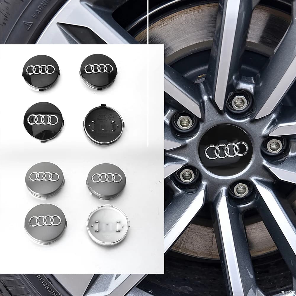 4 Pezzi Originali Coprimozzi da 59mm per Cerchioni Auto, Ricambio per Audi Q3 TT Q2L Sline A1 A5 A4 B8 A7 S3 A8 A3 RS5 Q5
