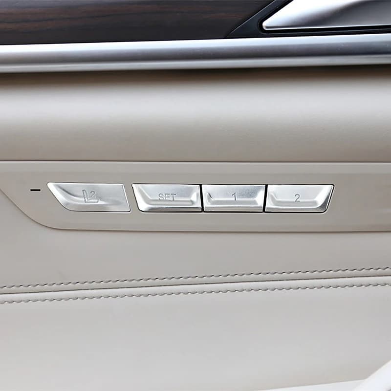 For BMW 5 Series G30 G38 2018-2022 Car Door Seat Memory Buttons Cover Decorative Sticker Trim Interior Auto Accessories Decals