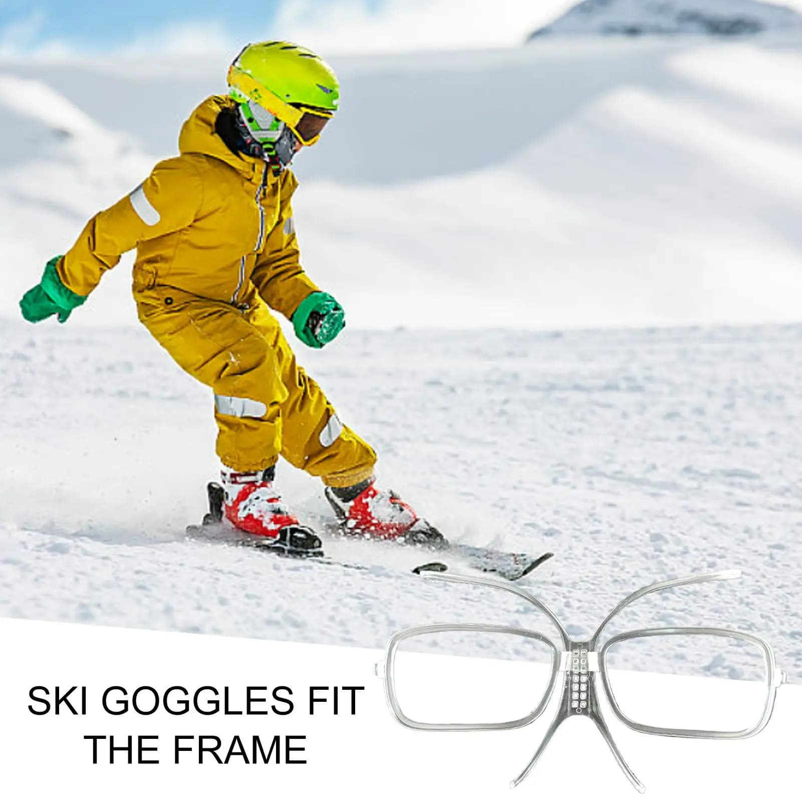 Inserto per occhiali da sci Adattatore ottico regolabile Inserto per occhiali da snowboard Accessorio per sci all'aperto Telaio interno flessibile