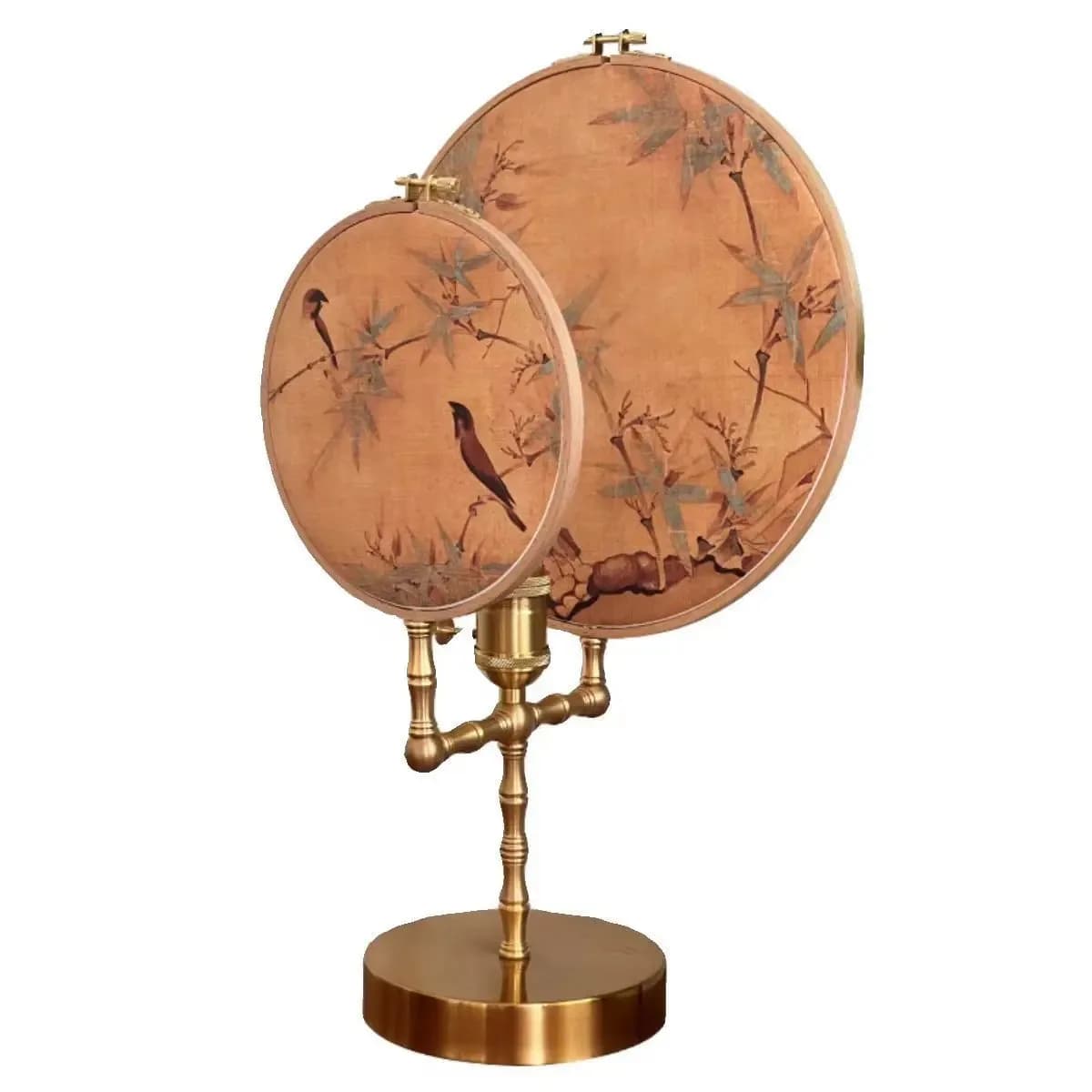 Nuova lampada da scrivania cinese, comodino camera da letto, sala da tè in stile cinese, studio, ornamento per ventagli di gruppo retrò, vento sabbioso wabi