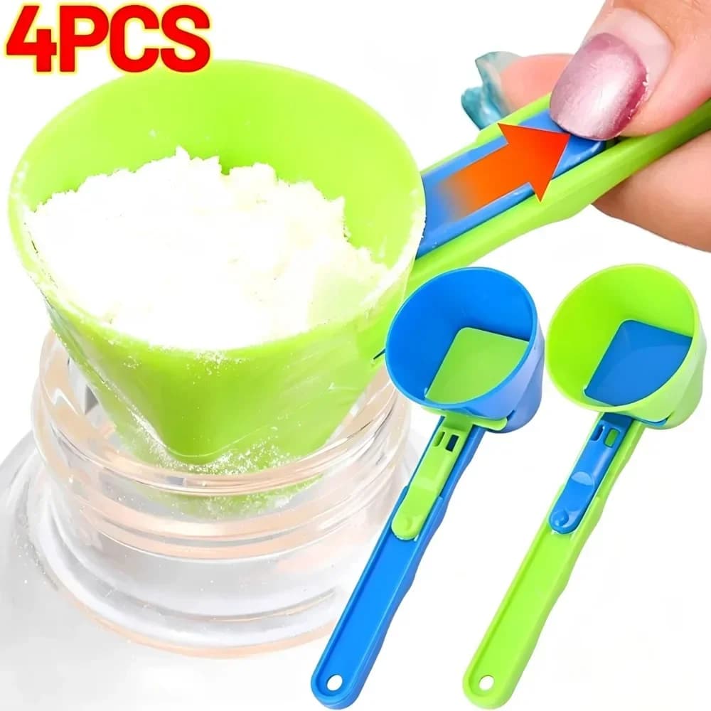 4/1PCS Portable Funnel Spoons for Protein Powder Coffee Sports Drinks Creative Protein Powder Sliding Spoon Home Kitchen Gadgets