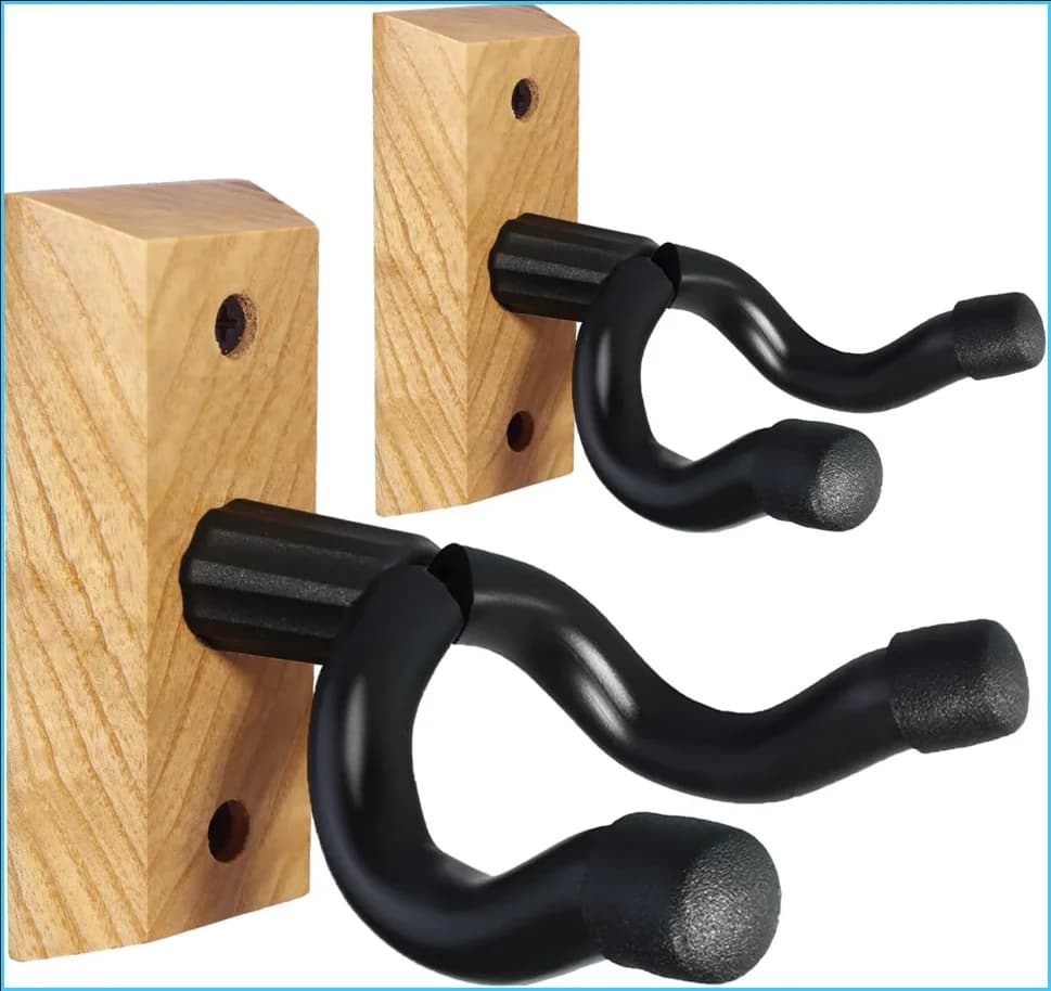 Supporto da Parete per Chitarra, Gancio in Legno Antiscivolo per Chitarra Acustica, Ukulele, Violino, Basso