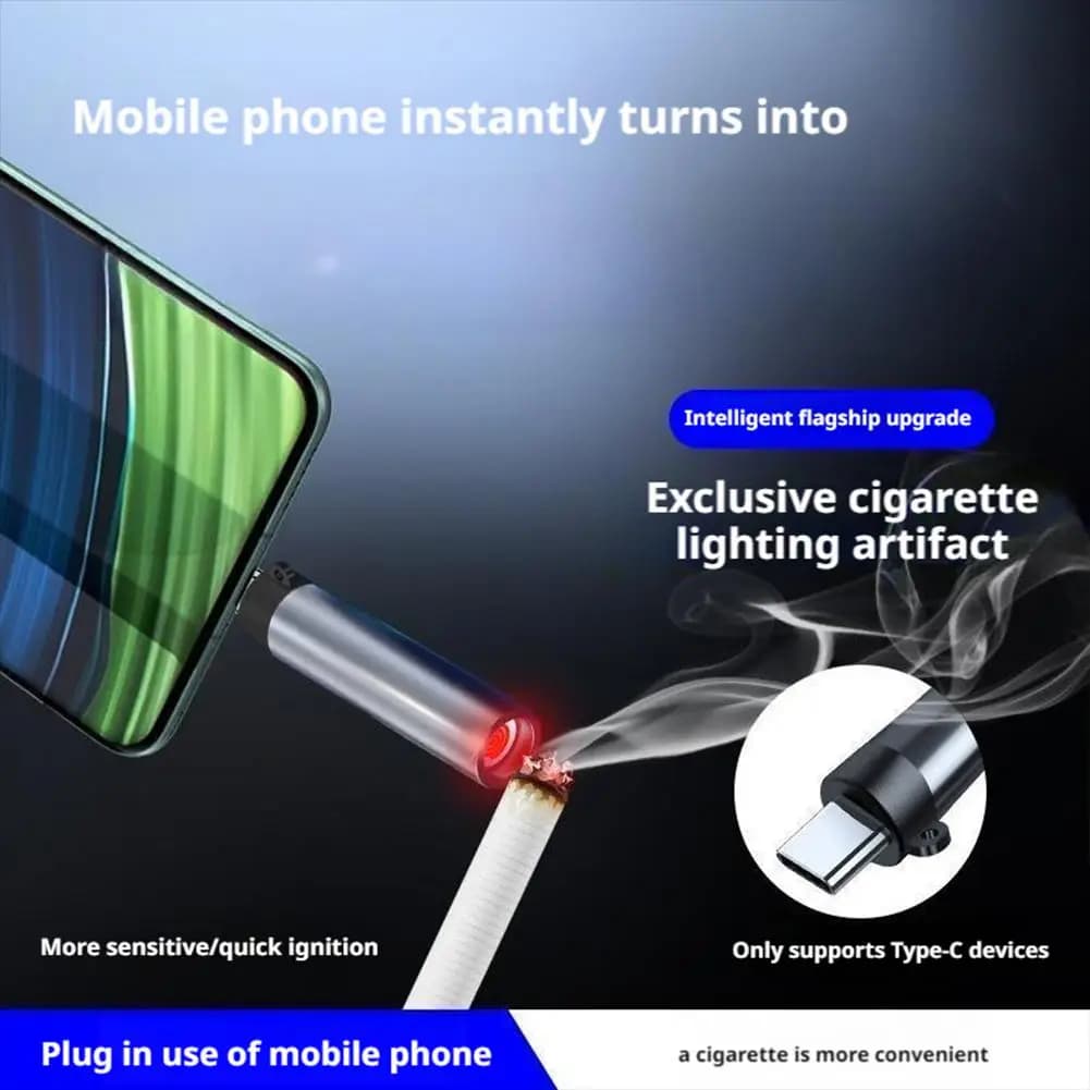 USB-C Rechargeable Mini Arc Lighter, Windproof & Energy Saving, Portable Electric Lighter for Outdoor Camping, Car, Candle