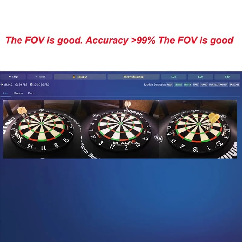 Advanced Webcam IMX179 30Fps 2M cable 3 mm lens No distortion, USB camera module, compatible for Autodarts. I score system