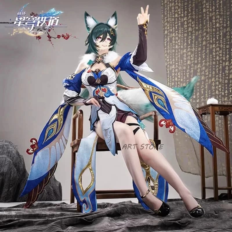 Honkai Star Rail Yukong Cosplay Costume Dress 845C2EXX Wig Anime Game Yu Kong Cosplay Outfits for Women Halloween Party Clothing