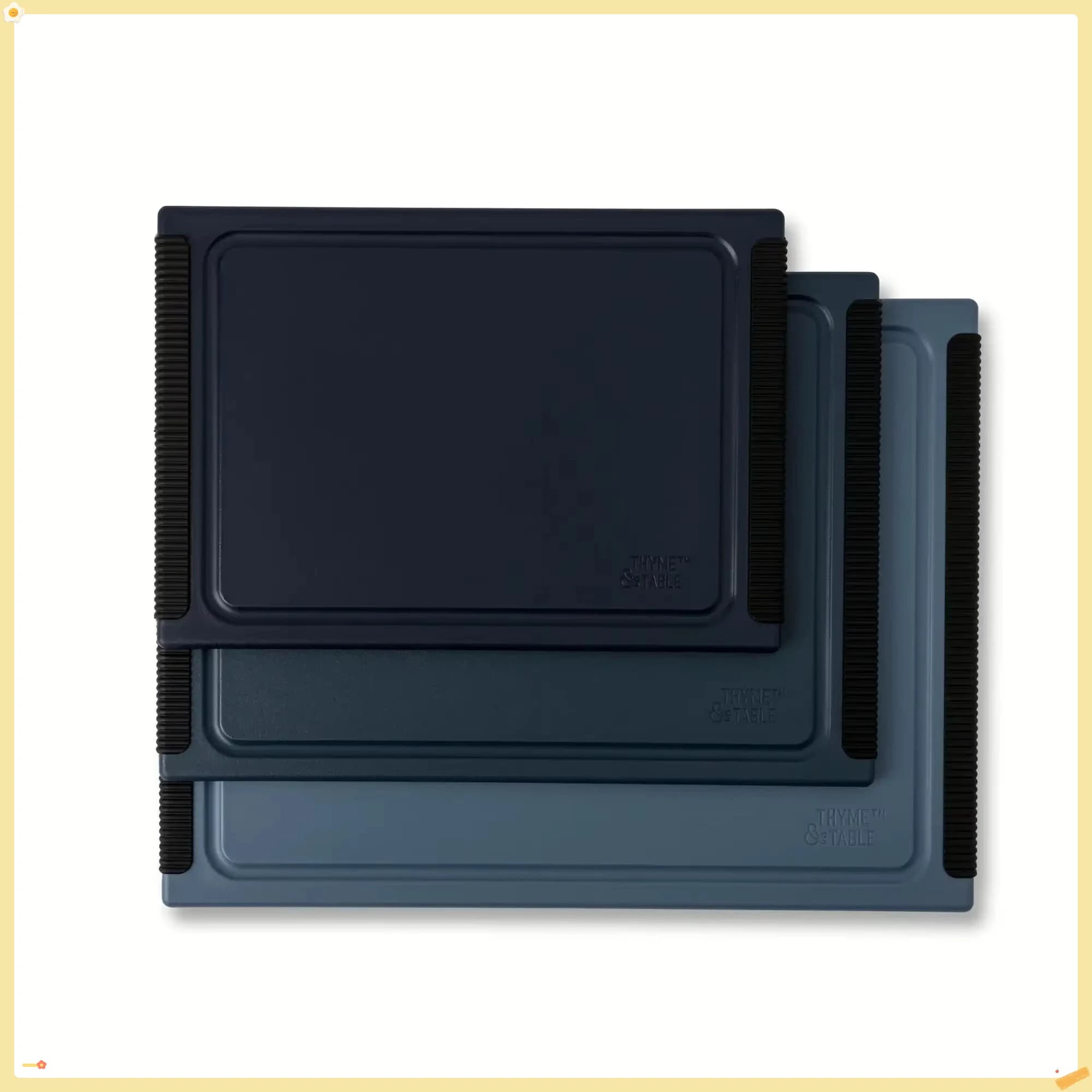 3 pieces blue polyester cutters, size 8,5x12 10x14 12x16 inch, anti-slip, dishwasher safe, durable, essential for the kitchen