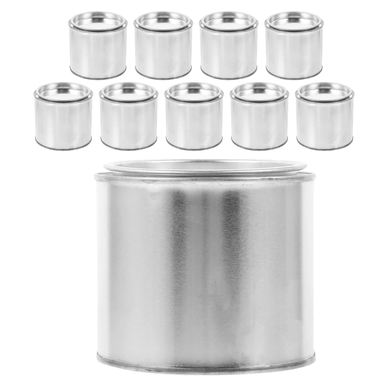 10Pcs Round Paint Cans Core Metal Containers Stable Wide Mouth Leak Proof Storage Lids for Ink Pigment Oil Home Renovation Art