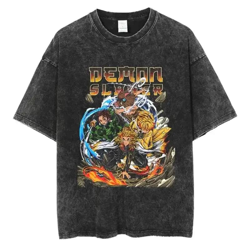 T-shirt Anime Demon Slayer Blade Komatsu da uomo extra large lavata, adatta sia per uomini che per donne in primavera ed estate