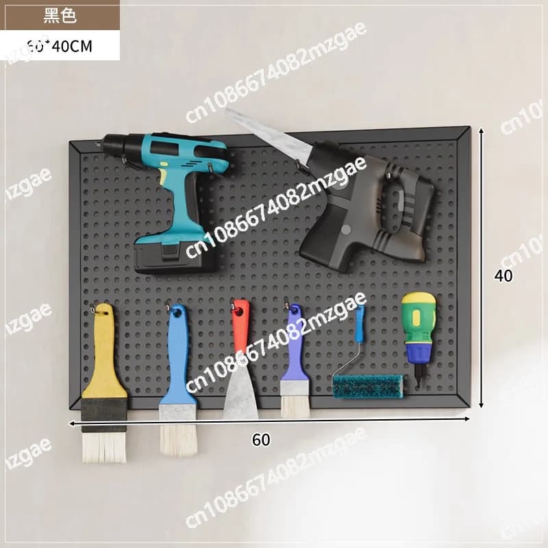 Pannello Forato da Parete per Organizzazione Attrezzi, Scaffale Multifunzionale in Metallo per Magazzino, Organizzatore per Kit e Ferramenta