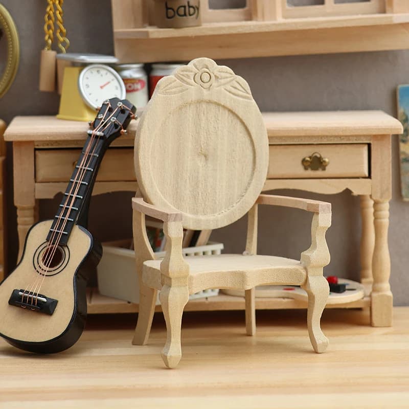 1:12 Casa delle bambole in miniatura Sedia Poltrona Mobili Modello di casa Decorazione Giocattolo Accessori per casa delle bambole