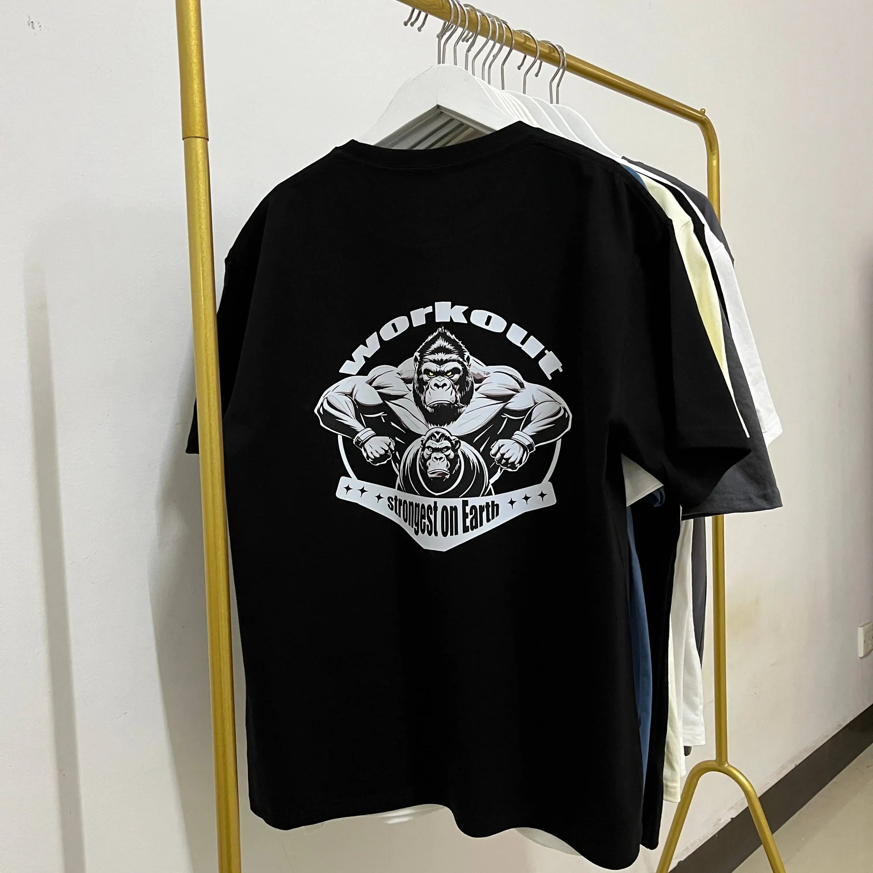 Gym Sports T-shirt Men's Short Sleeved Cotton T-shirt for bodybuilding