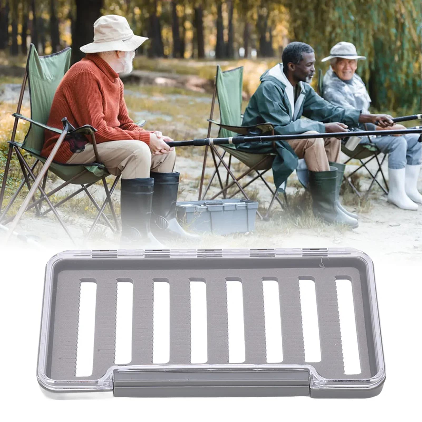 Fly Fishing Box Hook Box for Fishing Equipment with Clear and Waterproof ABS Shell