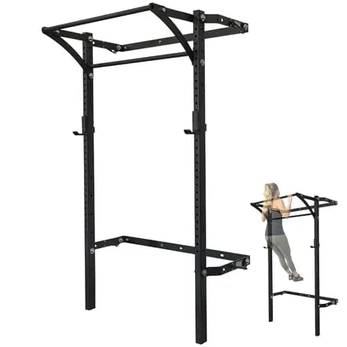 Murphy Stone Squat Rack with Space Traction Bar - Wall Gym Equipment, Includes J-Cups for Libra, Customizable