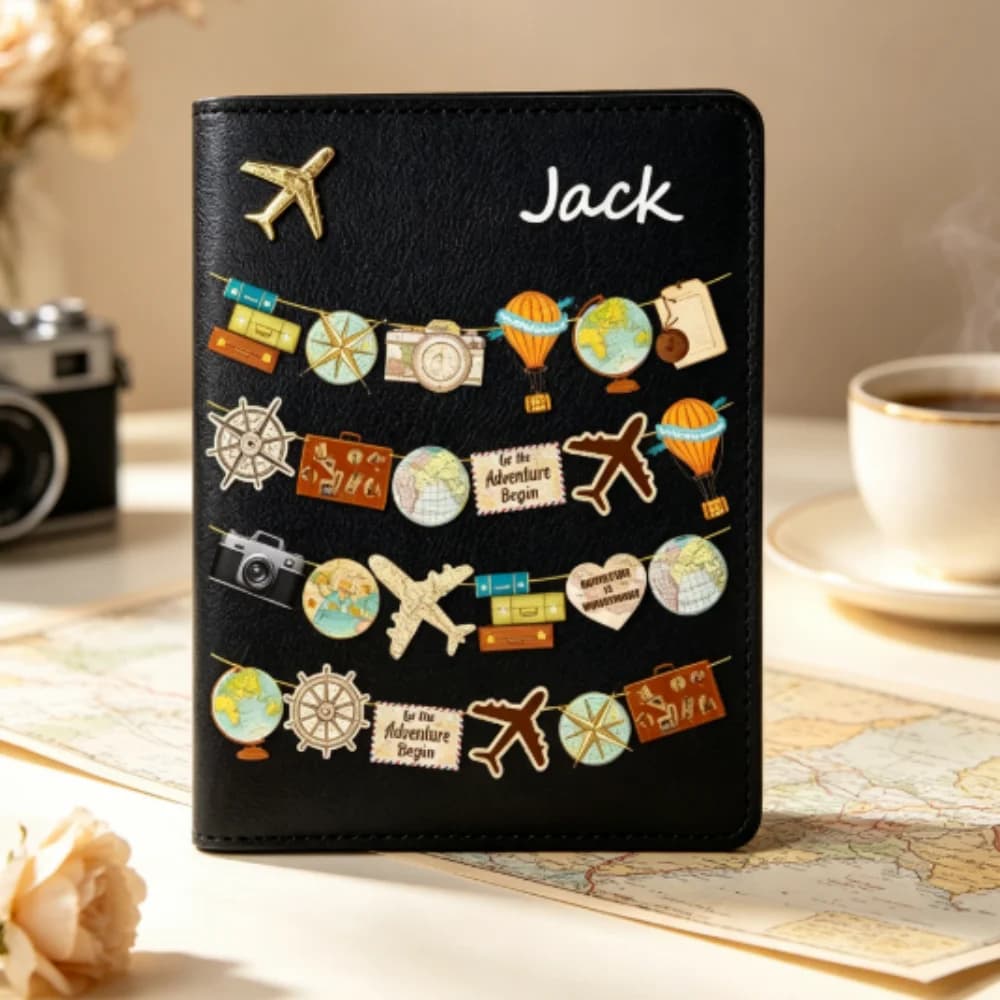 Custom Passport Holder Document Organizer, Travel Accessory, Holiday Gift For Easter Mother's Day Graduation