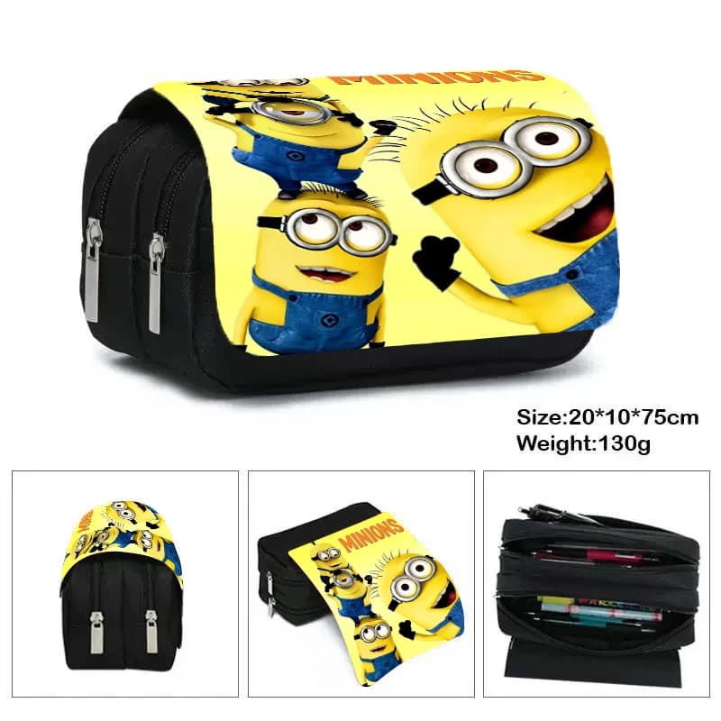 Minionses Flip Top Pencil Case Kids Cute Cartoon Pencil Bag Boy Girl Large Capacity Pen Pouch Student Stationery Organiser Bags
