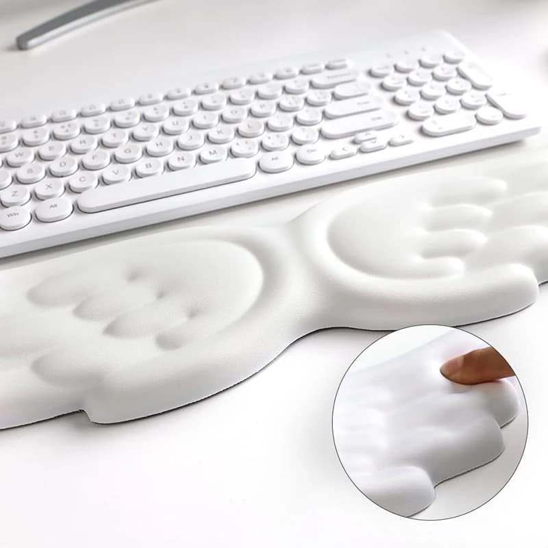 Tappetino per Mouse Ergonomico con Poggiapolsi per Tastiera e Mouse, Protezione per Polso in Memory Foam per Ufficio, Computer, Laptop, PC