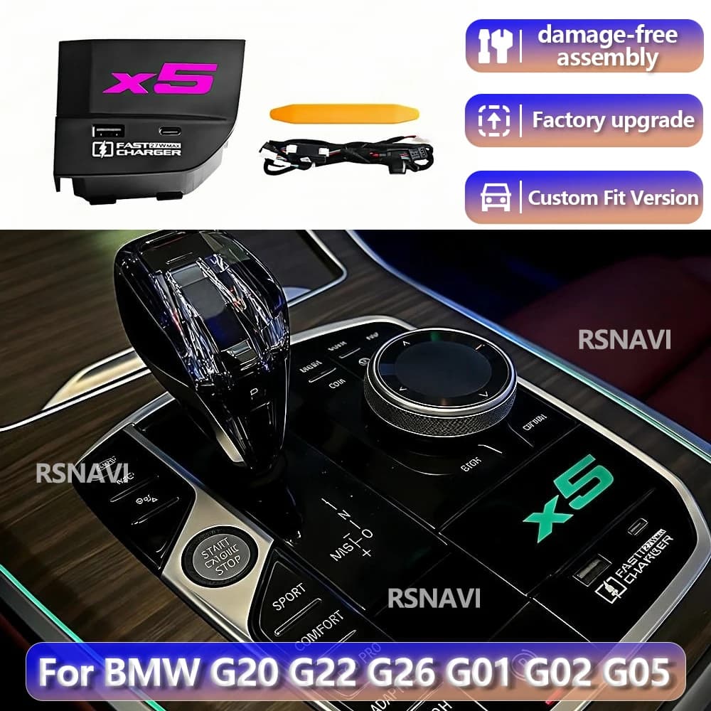 Striscia LED RGB per BMW Serie 3/4 G20 G22 G26 G28 X3 X4 X5 2018+ Luce Ambientale per Console Centrale, Adattamento Preciso per Auto