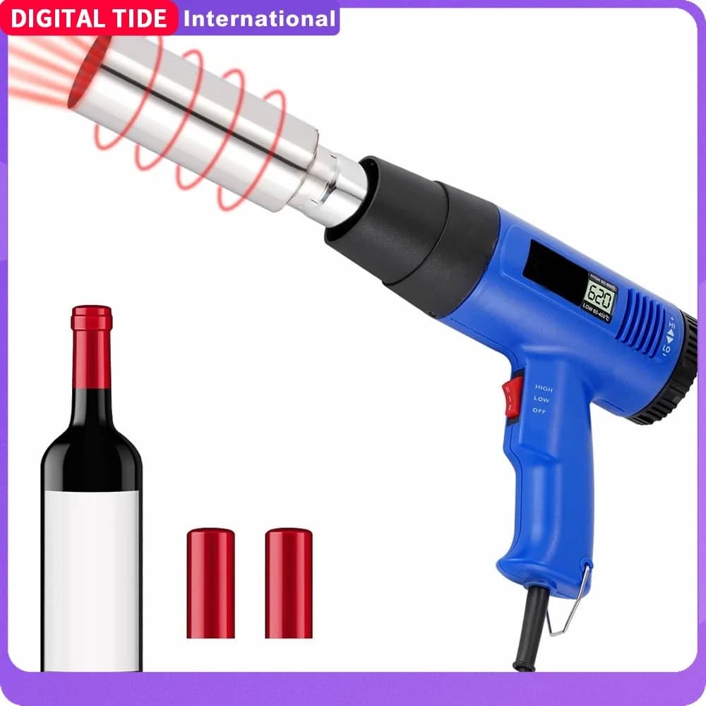 Termoretraibile portatile per capsule in PVC, macchina per avvolgere bottiglie di vino con pistola termorestringente portatile regolabile, macchina per sigillare restringente