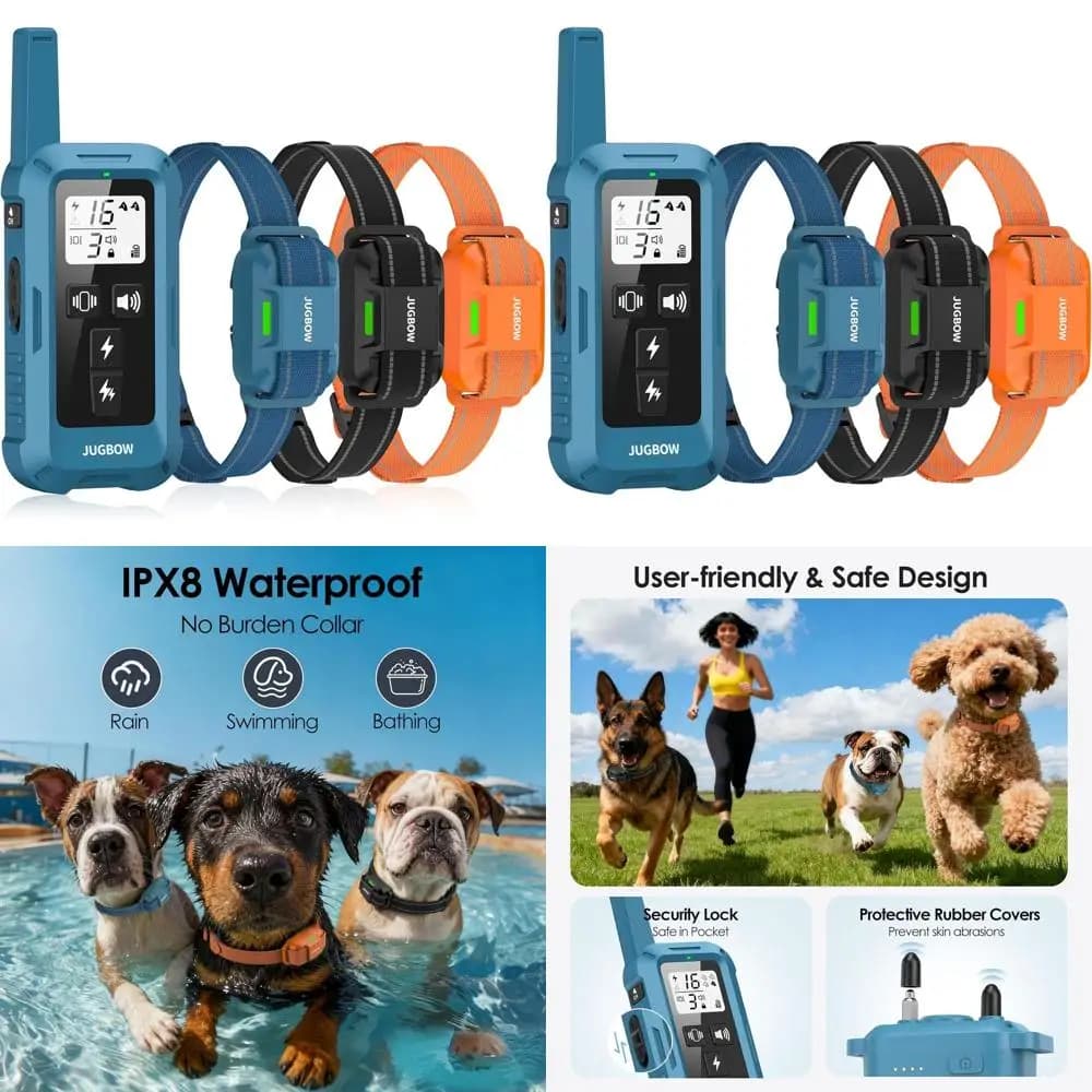 Set collare di addestramento per cani a lungo raggio per 3 animali domestici - Telecomando impermeabile da 4200 piedi per cani 5-120 libbre