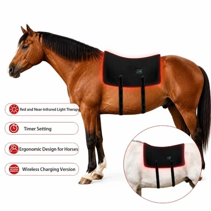 Black Light Therapy Blanket Wireless Infrared Heating Pad 80x90cm for Horse Back Pain Relief Muscle Recovery
