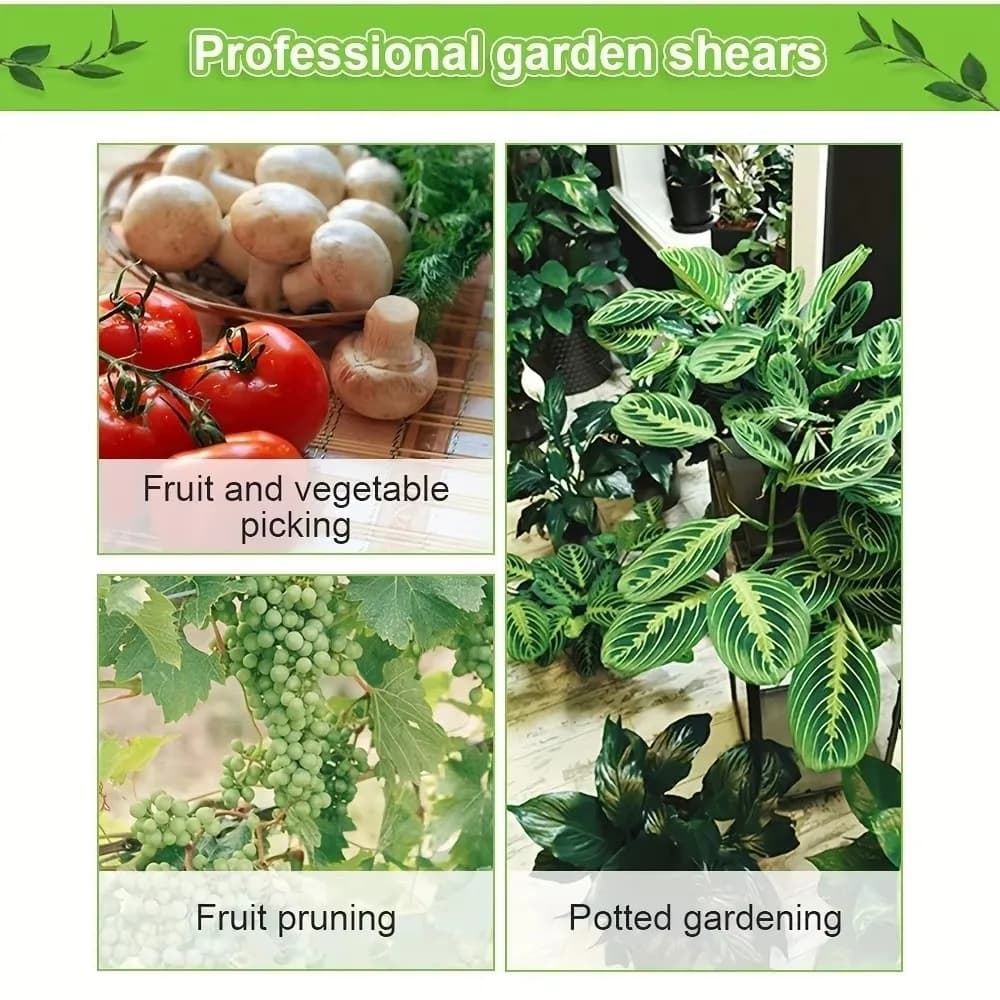 Stainless Steel Gardening Pruning Shears Precision Cutting Non-slip Branch Shears Labor-Saving Shear Grafting Pruner Fruit Tree