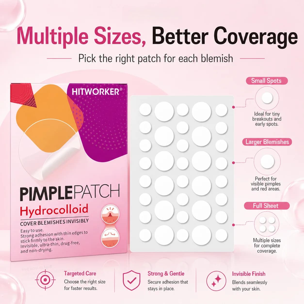 Transparent Colloidal Acne Patch - Alcohol-Free, Non-Irritating, High Quality Salicylic Acid and Tea Tree Oil Acne Patch