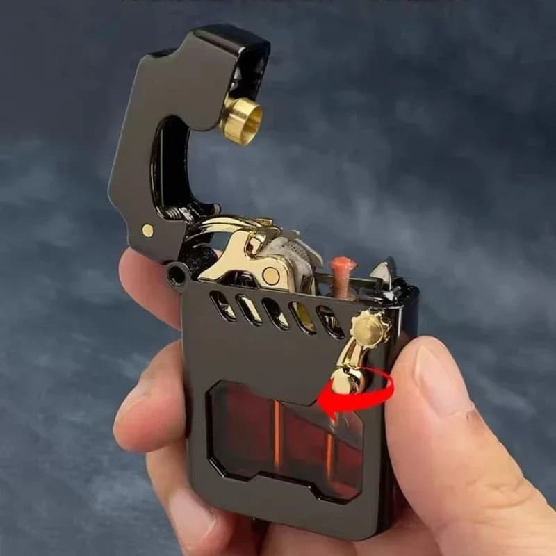 Serbatoio carburante meccanico trasparente, accendino a getto meccanico, regalo creativo da uomo di fascia alta in metallo, accessori per fumatori