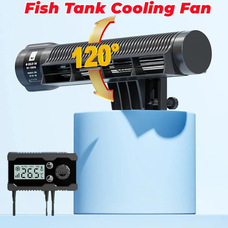 Ventola di raffreddamento per acquario acquatico 110-240V Ventola a frequenza variabile con controllo automatico della temperatura dell'acqua di mare con controller