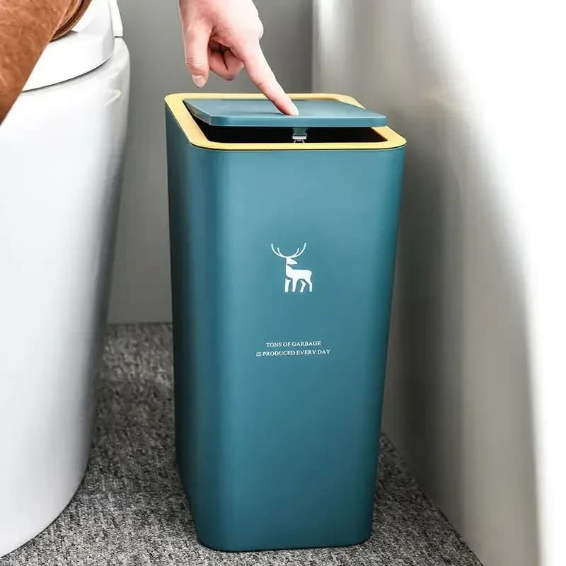 10L 15L Nordic Wc Pattumiera Per Uso Domestico con Coperchio Cucina Classificazione Presse-tipo Bagno Soggiorno Rettangolare Pattumiera