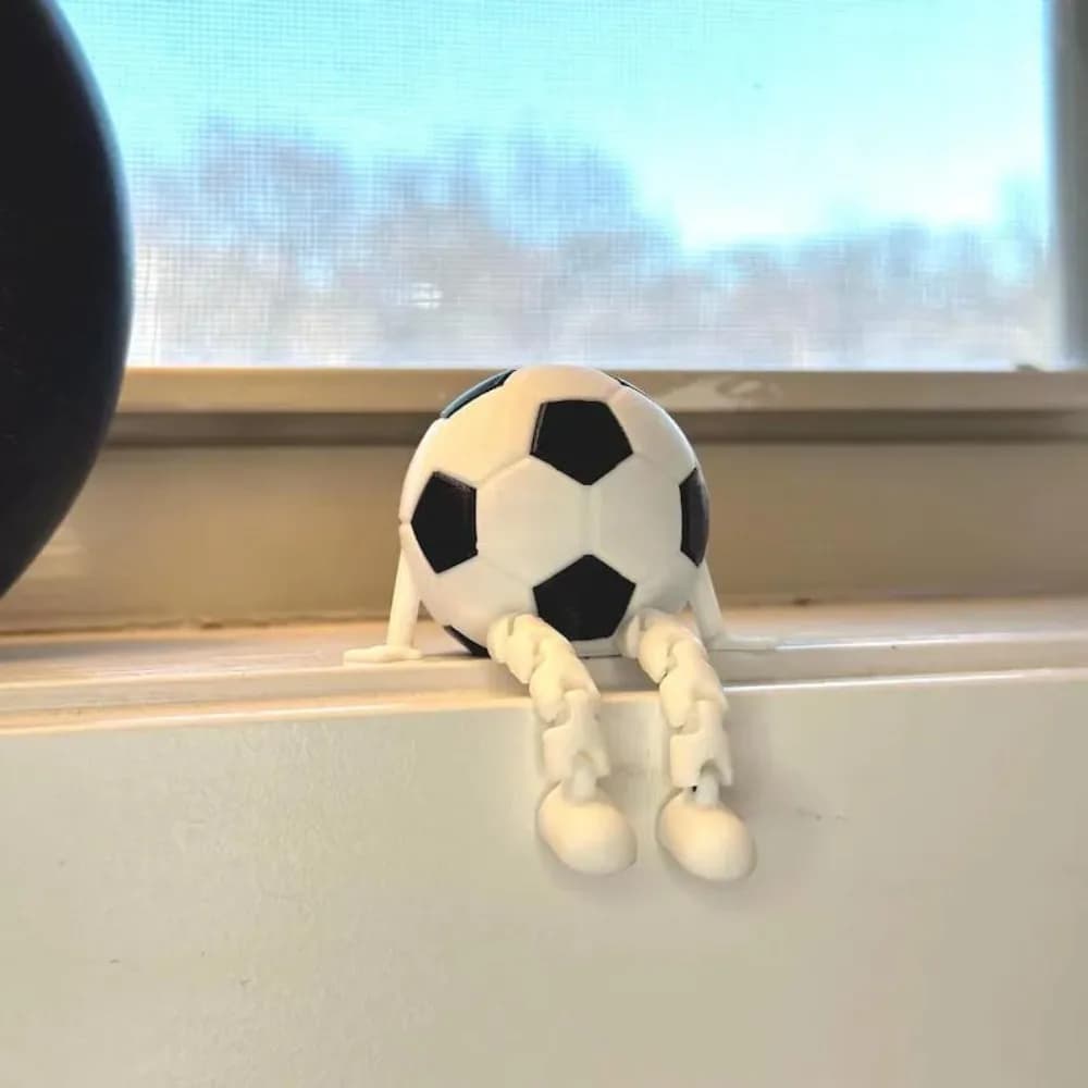 Nuova statuetta sportiva stampata in 3D, mobile, unica, completamente articolata, modello di palla sportiva, ornamento da scrivania, pallavolo