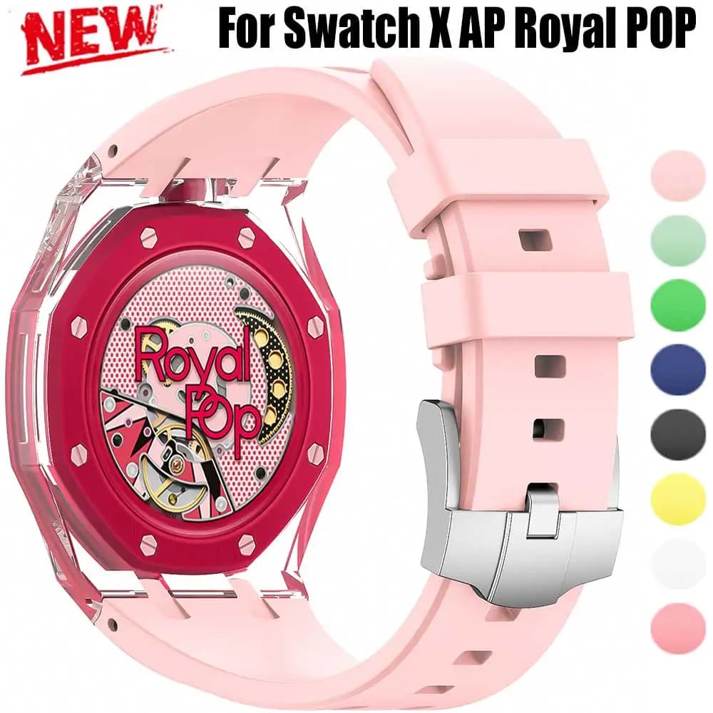Colorful Silicone Strap For Swatch X AP Royal POP Soft Replacement Wristband Bracelet Smartwatch Accessories Band for Women Men