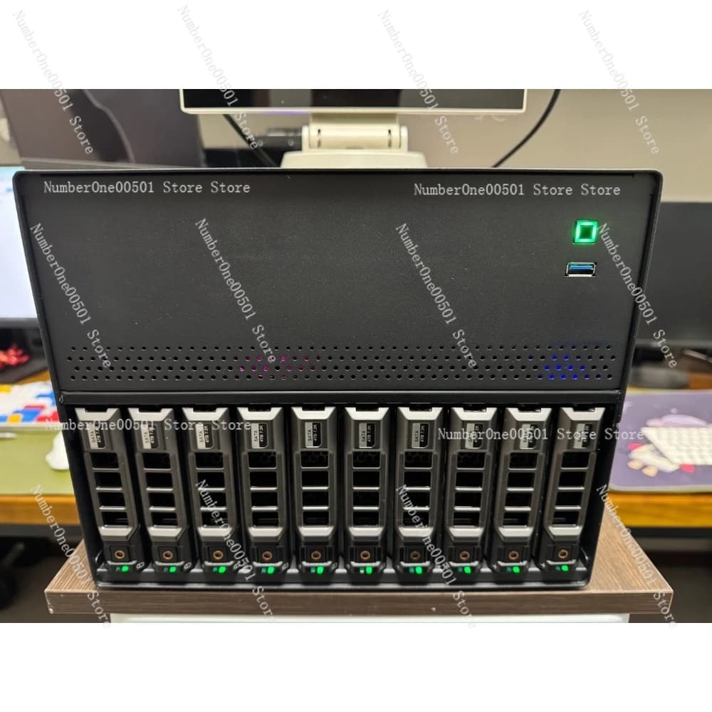Case NAS MATX con 10+2 Posizioni per Dischi - Alimentatore PCI-E 1U per Archiviazione di Rete Fai-da-Te 0.8mm