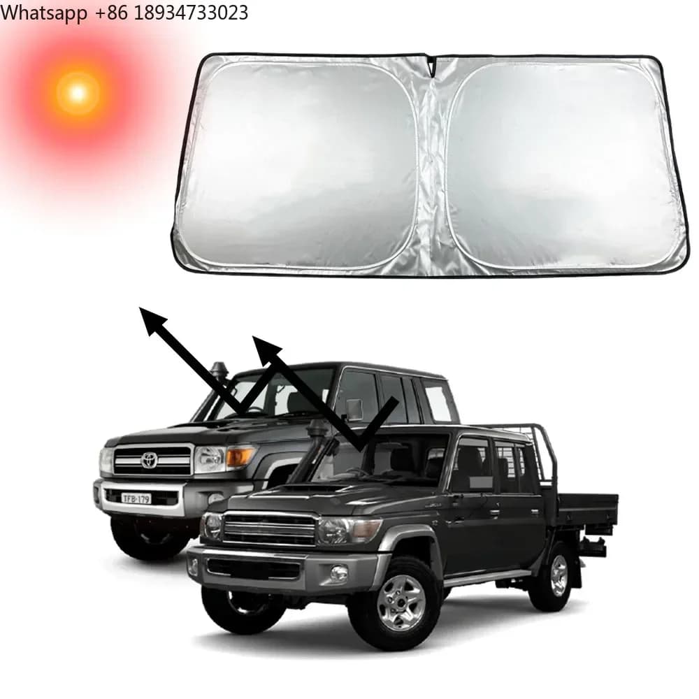 Parabrezza anteriore argento Parabrezza parasole per Toyota Land Cruiser serie 70/76/79 LC75 LC76 LC78 LC79 Accessori