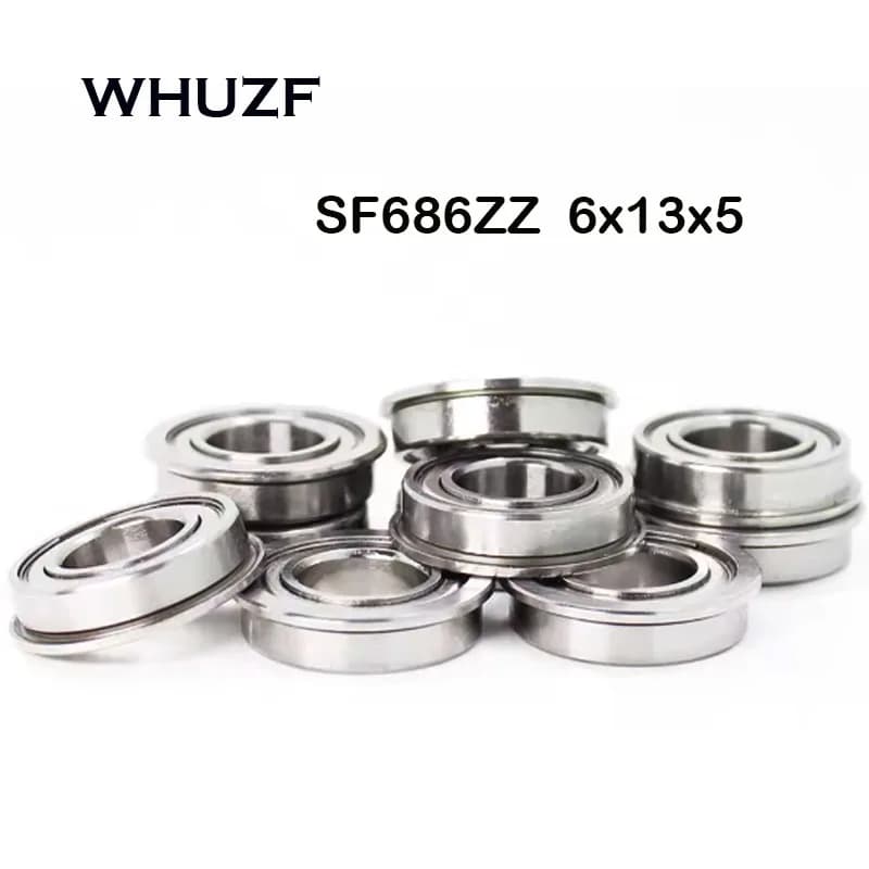 10 PZ SF686ZZ 6x13x5mm ABEC-7 Flange Miniature Bearings Stainless Steel Bearing 3D Printer Parts SF686Z Flange Bearings