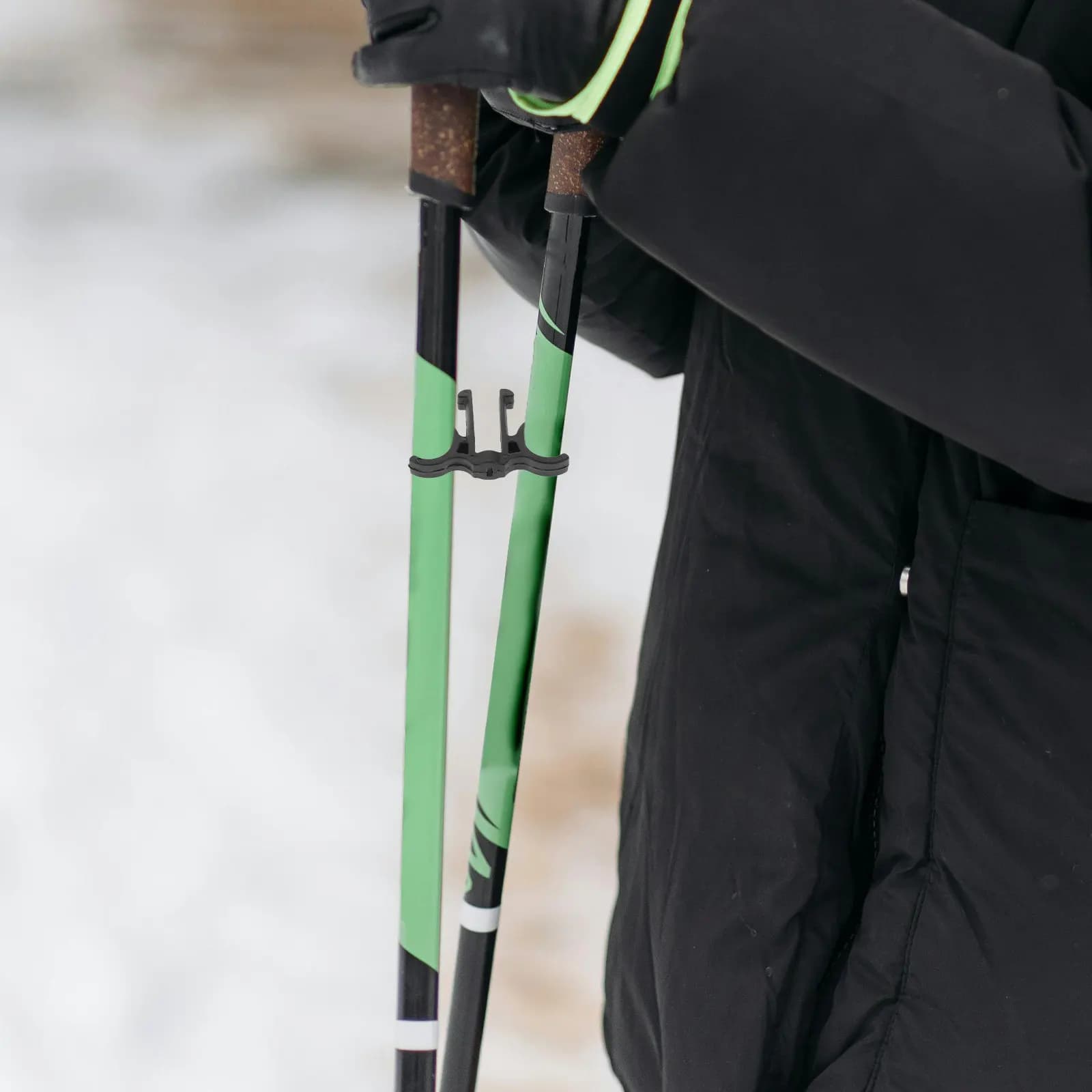 Clip per bastone da trekking (5 pezzi) - Fibbia di collegamento in plastica per bastoni da escursionismo, supporto per bastone da passeggio, attrezzatura da esterno
