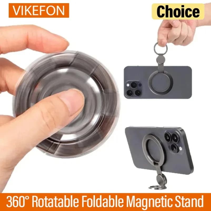 360° Rotatable Dual Ring Magnetic Phone Ring Holder Foldable Stand Anti-Drop Grip For Universal Smartphone Daily Accessory