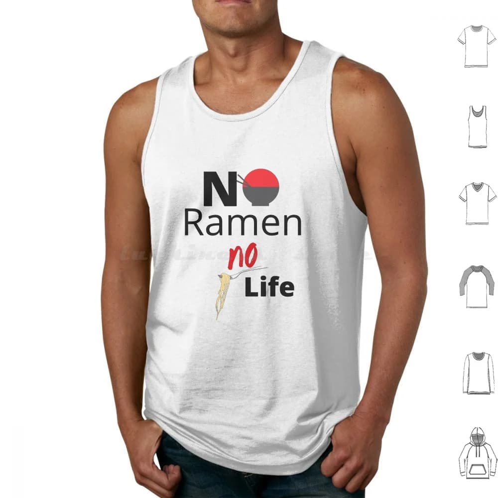 No Ramen No Life Canotte Canottiere senza maniche No Ramen Life Noodle Anime Lifestyle Pasto alimentare giapponese