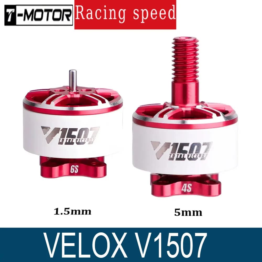 TMOTOR VELOX V1507 Motore ad alta spinta da 3 pollici Albero da 1,5 mm/5 mm 4S/6S per droni RC FPV Freestyle Parti fai da te