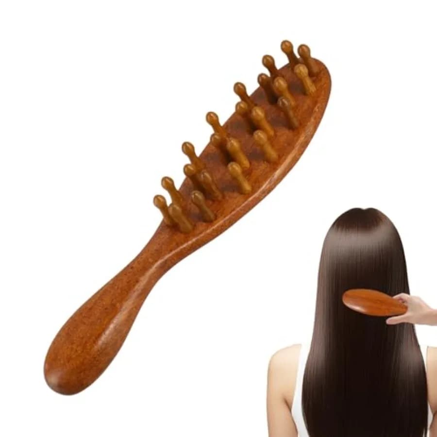 Loc Brush for Dreads, Comfortable Massage Comb, Scraping Massage Tools Wide Tooth Comb, Elegant Wood, Comfortable to Hold, Suit