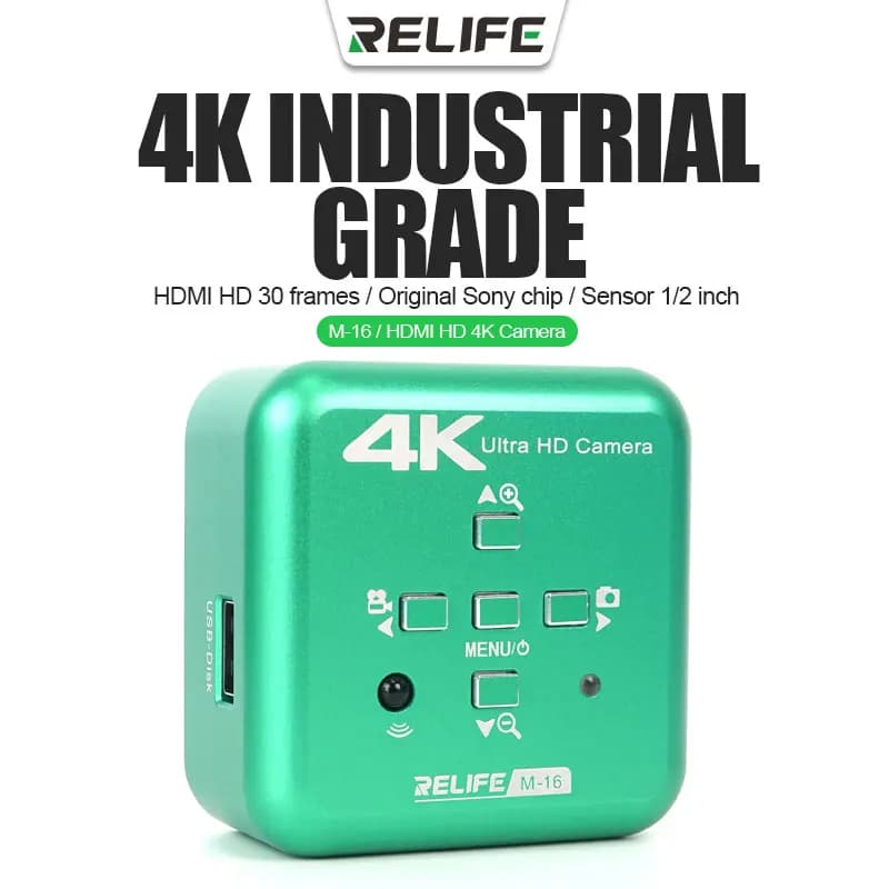 Microscopio Elettronico RELIFE M-16 con Fotocamera HDMI HD 4K di Grado Industriale/30fps Supporto Foto/Video/Archiviazione su Chiavetta USB