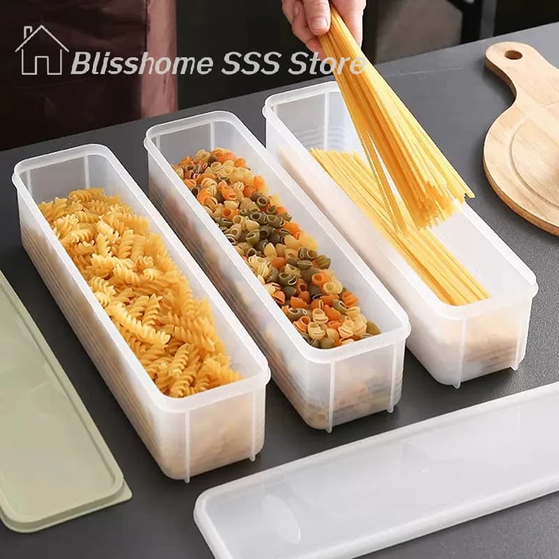 【S】Fresh Box Noodle Plastic Food Preservation Sealed Box Rectangle Fruit Storage Container Holder Refrigerator Storage Home