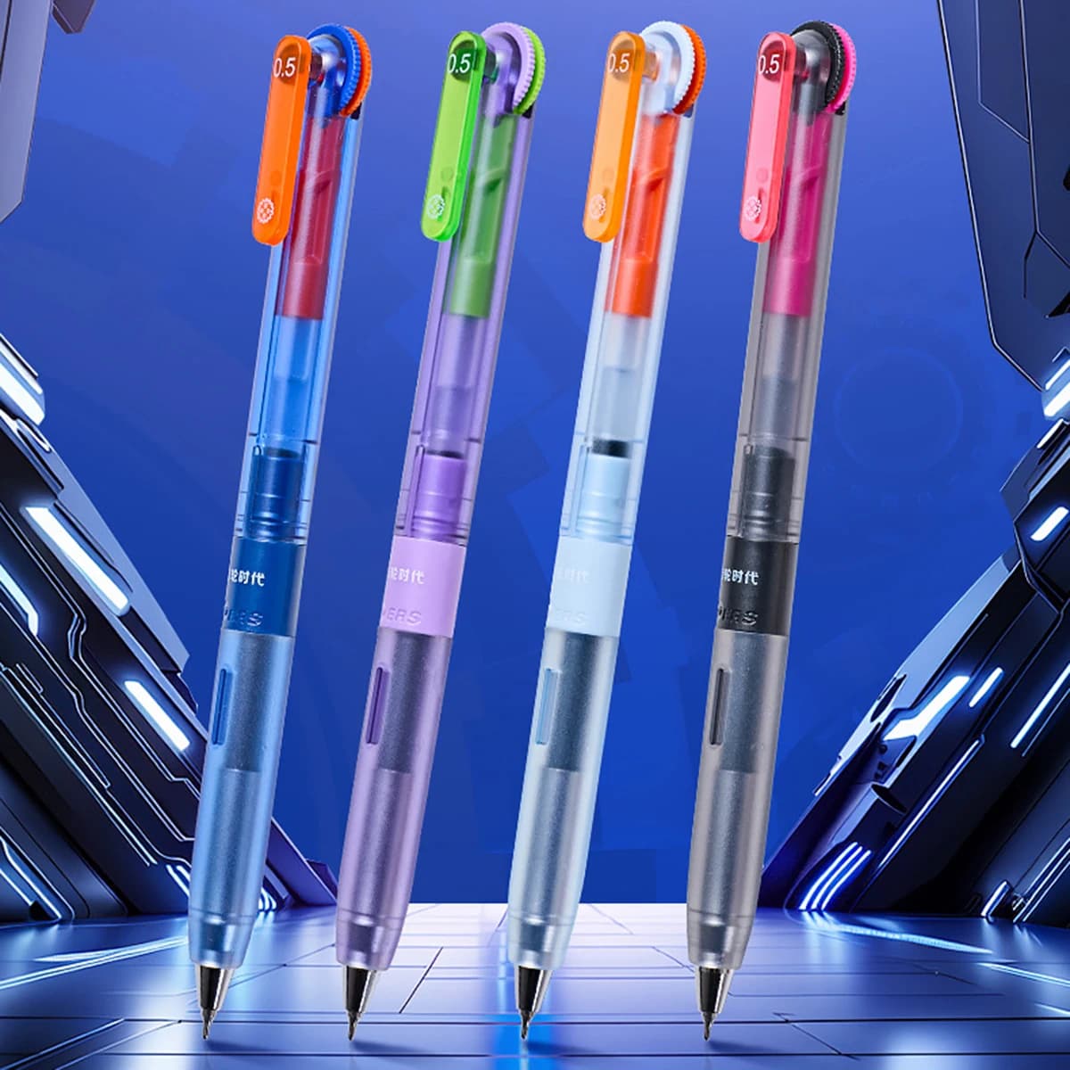 Penne gel nere ad asciugatura rapida, punta media (0,5 mm), punta CS, penne gel retrattili dal design leggero con comoda impugnatura completa
