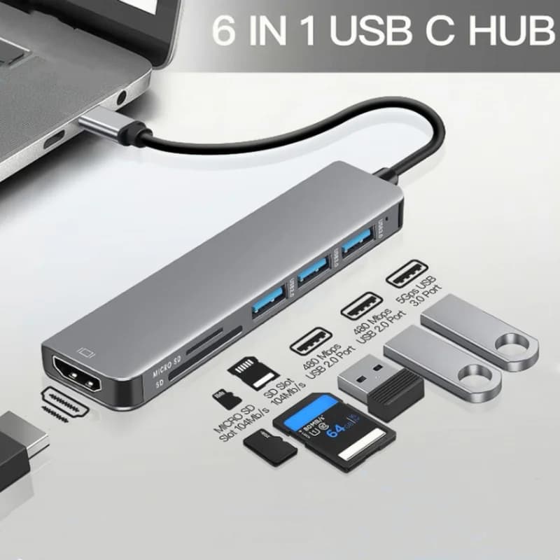 Hub USB C a lettore di schede SD TF compatibile HDMI 4K USB 3.0 2.0 HUB Tipo C Docking di ricarica per MacBook iPad Samsung