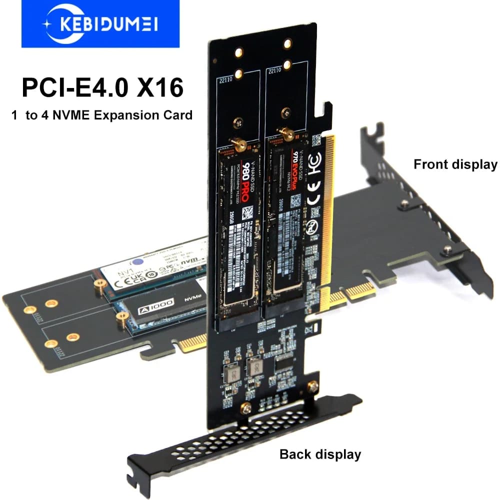 Scheda di espansione PCle4.0 X16 a 4xNVME M.2 M.2 SSD GEN4 PCIe4.0 Scheda madre PC X1 X4 X8 X16 Scheda di espansione per 2230 2242 2260 2280