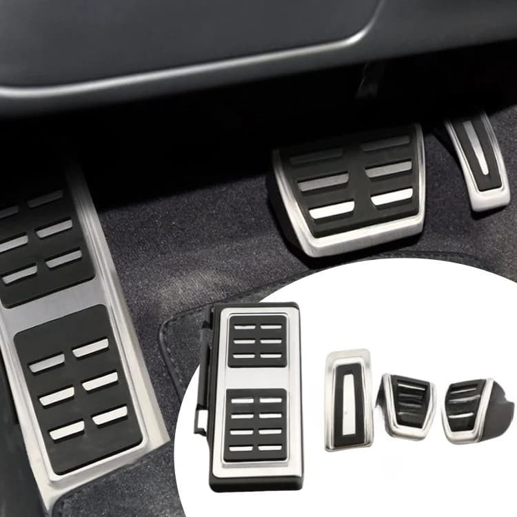 Kit Pedali Professionali in Acciaio Inox per Auto Sportive, Copri Pedali Antiscivolo per Acceleratore e Freno per Audi VW Golf Tiguan T Roc Leon