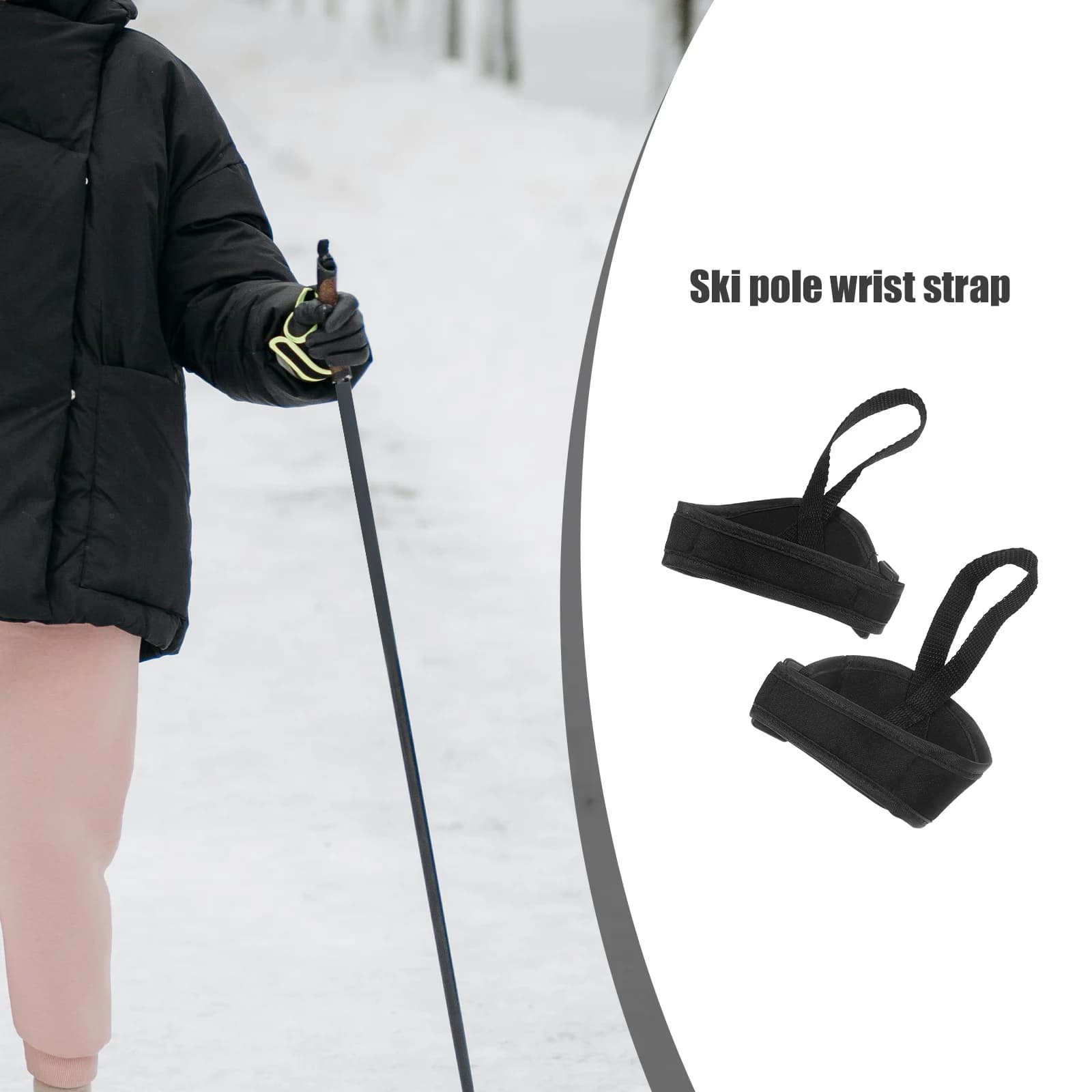 1 pair of polyester ski stick cuffs, adjustable strap, hiking stick strap, outdoor equipment strap