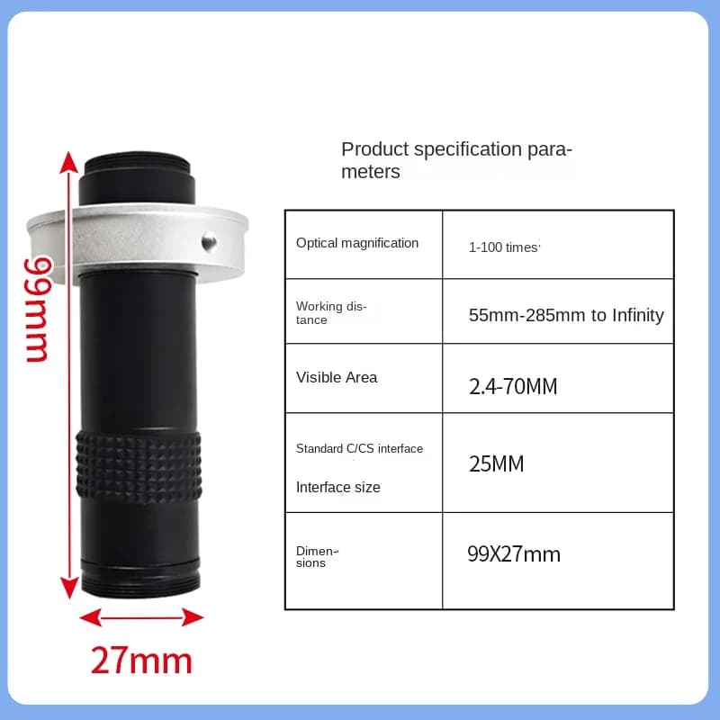 Microscopio grandangolare ad alto ingrandimento Interfaccia C con obiettivo ottico a tubo singolo con zoom continuo 0,7X-4,5X